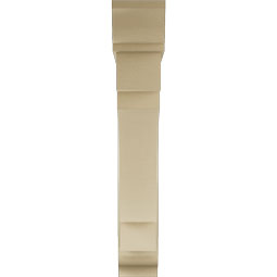 Ekena Millwork - BKTUR0756X46X46MRC01RCPR - Timberthane Faux Wood Merced Style Bracket w/ Offset Brace, Traditional Ends, 7 1/2"W x 46"D x 46"H, Primed Tan