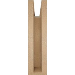 Ekena Millwork - BKTUR0352X14X14MRC05RCPR - Timberthane Faux Wood Merced Style Bracket w/ Offset Brace, Block Ends, 3 1/2"W x 14"D x 14"H, Primed Tan