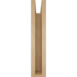 Ekena Millwork - BKTUR0352X14X18MRC05RCPR - Timberthane Faux Wood Merced Style Bracket w/ Offset Brace, Block Ends, 3 1/2"W x 14"D x 18"H, Primed Tan