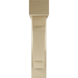 Ekena Millwork - BKTUR0352X16X16MRC05RCPR - Timberthane Faux Wood Merced Style Bracket w/ Offset Brace, Block Ends, 3 1/2"W x 16"D x 16"H, Primed Tan