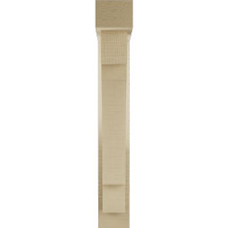 Ekena Millwork - BKTUR0352X16X24MRC05RCPR - Timberthane Faux Wood Merced Style Bracket w/ Offset Brace, Block Ends, 3 1/2"W x 16"D x 24"H, Primed Tan