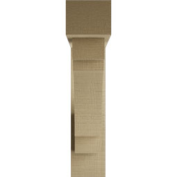 Ekena Millwork - BKTUROMRC44 - Timberthane Rough Cedar Faux Wood Merced Block Bracket w/ Offset Brace
