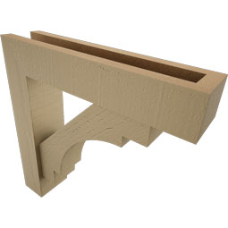 Ekena Millwork - BKTUROMRC44 - Timberthane Rough Cedar Faux Wood Merced Block Bracket w/ Offset Brace