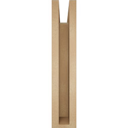 Ekena Millwork - BKTUR0352X18X18MRC05RCPR - Timberthane Faux Wood Merced Style Bracket w/ Offset Brace, Block Ends, 3 1/2"W x 18"D x 18"H, Primed Tan