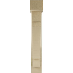 Ekena Millwork - BKTUR0352X18X22MRC05RCPR - Timberthane Faux Wood Merced Style Bracket w/ Offset Brace, Block Ends, 3 1/2"W x 18"D x 22"H, Primed Tan