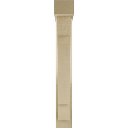 Ekena Millwork - BKTUR0352X18X26MRC05RCPR - Timberthane Faux Wood Merced Style Bracket w/ Offset Brace, Block Ends, 3 1/2"W x 18"D x 26"H, Primed Tan