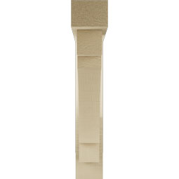 Ekena Millwork - BKTUR0352X20X20MRC05RCPR - Timberthane Faux Wood Merced Style Bracket w/ Offset Brace, Block Ends, 3 1/2"W x 20"D x 20"H, Primed Tan