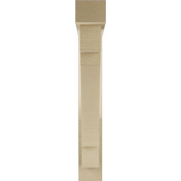 Ekena Millwork - BKTUR0352X20X24MRC05RCPR - Timberthane Faux Wood Merced Style Bracket w/ Offset Brace, Block Ends, 3 1/2"W x 20"D x 24"H, Primed Tan