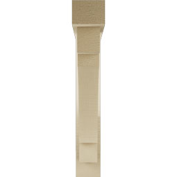 Ekena Millwork - BKTUR0352X22X22MRC05RCPR - Timberthane Faux Wood Merced Style Bracket w/ Offset Brace, Block Ends, 3 1/2"W x 22"D x 22"H, Primed Tan