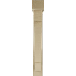 Ekena Millwork - BKTUR0352X22X26MRC05RCPR - Timberthane Faux Wood Merced Style Bracket w/ Offset Brace, Block Ends, 3 1/2"W x 22"D x 26"H, Primed Tan