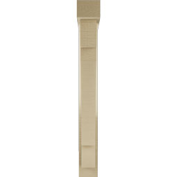 Ekena Millwork - BKTUR0352X22X30MRC05RCPR - Timberthane Faux Wood Merced Style Bracket w/ Offset Brace, Block Ends, 3 1/2"W x 22"D x 30"H, Primed Tan