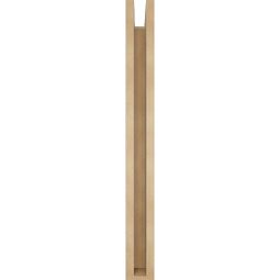 Ekena Millwork - BKTUR0352X22X34MRC05RCPR - Timberthane Faux Wood Merced Style Bracket w/ Offset Brace, Block Ends, 3 1/2"W x 22"D x 34"H, Primed Tan