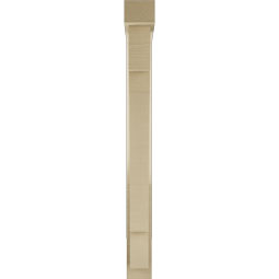 Ekena Millwork - BKTUR0352X24X36MRC05RCPR - Timberthane Faux Wood Merced Style Bracket w/ Offset Brace, Block Ends, 3 1/2"W x 24"D x 36"H, Primed Tan