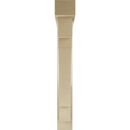 Ekena Millwork - BKTUR0352X26X26MRC05RCPR - Timberthane Faux Wood Merced Style Bracket w/ Offset Brace, Block Ends, 3 1/2"W x 26"D x 26"H, Primed Tan