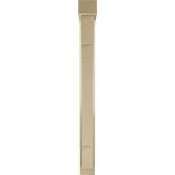 Ekena Millwork - BKTUR0352X26X38MRC05RCPR - Timberthane Faux Wood Merced Style Bracket w/ Offset Brace, Block Ends, 3 1/2"W x 26"D x 38"H, Primed Tan