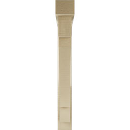 Ekena Millwork - BKTUR0352X28X28MRC05RCPR - Timberthane Faux Wood Merced Style Bracket w/ Offset Brace, Block Ends, 3 1/2"W x 28"D x 28"H, Primed Tan