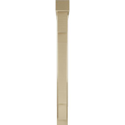 Ekena Millwork - BKTUR0352X28X36MRC05RCPR - Timberthane Faux Wood Merced Style Bracket w/ Offset Brace, Block Ends, 3 1/2"W x 28"D x 36"H, Primed Tan