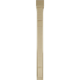Ekena Millwork - BKTUR0352X28X40MRC05RCPR - Timberthane Faux Wood Merced Style Bracket w/ Offset Brace, Block Ends, 3 1/2"W x 28"D x 40"H, Primed Tan