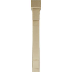 Ekena Millwork - BKTUR0352X30X30MRC05RCPR - Timberthane Faux Wood Merced Style Bracket w/ Offset Brace, Block Ends, 3 1/2"W x 30"D x 30"H, Primed Tan