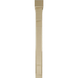 Ekena Millwork - BKTUR0352X30X36MRC05RCPR - Timberthane Faux Wood Merced Style Bracket w/ Offset Brace, Block Ends, 3 1/2"W x 30"D x 36"H, Primed Tan