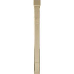 Ekena Millwork - BKTUR0352X30X42MRC05RCPR - Timberthane Faux Wood Merced Style Bracket w/ Offset Brace, Block Ends, 3 1/2"W x 30"D x 42"H, Primed Tan