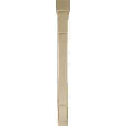 Ekena Millwork - BKTUR0352X32X38MRC05RCPR - Timberthane Faux Wood Merced Style Bracket w/ Offset Brace, Block Ends, 3 1/2"W x 32"D x 38"H, Primed Tan