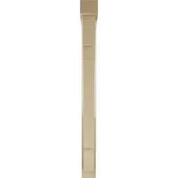 Ekena Millwork - BKTUR0352X32X40MRC05RCPR - Timberthane Faux Wood Merced Style Bracket w/ Offset Brace, Block Ends, 3 1/2"W x 32"D x 40"H, Primed Tan
