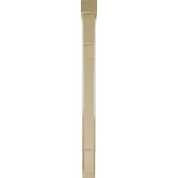 Ekena Millwork - BKTUR0352X32X44MRC05RCPR - Timberthane Faux Wood Merced Style Bracket w/ Offset Brace, Block Ends, 3 1/2"W x 32"D x 44"H, Primed Tan