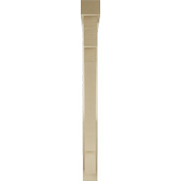 Ekena Millwork - BKTUR0352X34X38MRC05RCPR - Timberthane Faux Wood Merced Style Bracket w/ Offset Brace, Block Ends, 3 1/2"W x 34"D x 38"H, Primed Tan