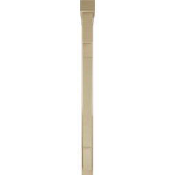 Ekena Millwork - BKTUR0352X36X48MRC05RCPR - Timberthane Faux Wood Merced Style Bracket w/ Offset Brace, Block Ends, 3 1/2"W x 36"D x 48"H, Primed Tan