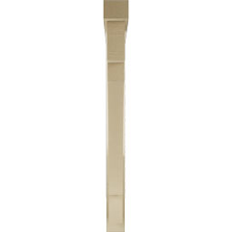 Ekena Millwork - BKTUR0352X38X38MRC05RCPR - Timberthane Faux Wood Merced Style Bracket w/ Offset Brace, Block Ends, 3 1/2"W x 38"D x 38"H, Primed Tan
