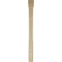 Ekena Millwork - BKTUR0352X38X44MRC05RCPR - Timberthane Faux Wood Merced Style Bracket w/ Offset Brace, Block Ends, 3 1/2"W x 38"D x 44"H, Primed Tan