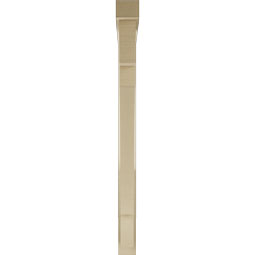 Ekena Millwork - BKTUR0352X40X44MRC05RCPR - Timberthane Faux Wood Merced Style Bracket w/ Offset Brace, Block Ends, 3 1/2"W x 40"D x 44"H, Primed Tan