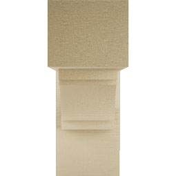 Ekena Millwork - BKTUR0554X14X14MRC05RCPR - Timberthane Faux Wood Merced Style Bracket w/ Offset Brace, Block Ends, 5 1/2"W x 14"D x 14"H, Primed Tan