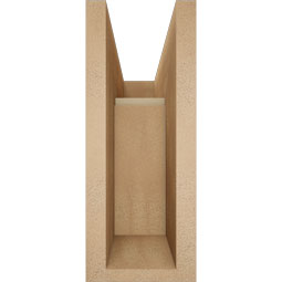 Ekena Millwork - BKTUR0554X14X14MRC05RCPR - Timberthane Faux Wood Merced Style Bracket w/ Offset Brace, Block Ends, 5 1/2"W x 14"D x 14"H, Primed Tan