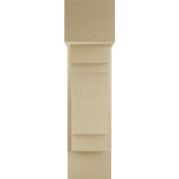 Ekena Millwork - BKTUR0554X14X22MRC05RCPR - Timberthane Faux Wood Merced Style Bracket w/ Offset Brace, Block Ends, 5 1/2"W x 14"D x 22"H, Primed Tan