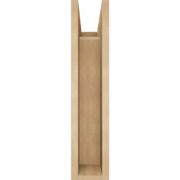 Ekena Millwork - BKTUR0554X14X26MRC05RCPR - Timberthane Faux Wood Merced Style Bracket w/ Offset Brace, Block Ends, 5 1/2"W x 14"D x 26"H, Primed Tan