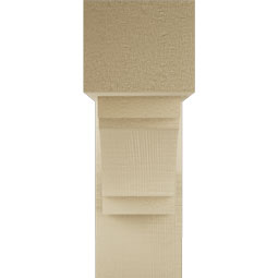 Ekena Millwork - BKTUR0554X16X16MRC05RCPR - Timberthane Faux Wood Merced Style Bracket w/ Offset Brace, Block Ends, 5 1/2"W x 16"D x 16"H, Primed Tan
