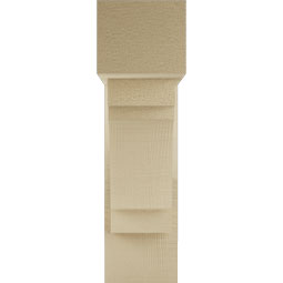 Ekena Millwork - BKTUR0554X16X20MRC05RCPR - Timberthane Faux Wood Merced Style Bracket w/ Offset Brace, Block Ends, 5 1/2"W x 16"D x 20"H, Primed Tan