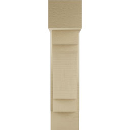 Ekena Millwork - BKTUR0554X16X24MRC05RCPR - Timberthane Faux Wood Merced Style Bracket w/ Offset Brace, Block Ends, 5 1/2"W x 16"D x 24"H, Primed Tan