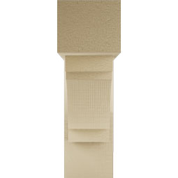 Ekena Millwork - BKTUR0554X18X18MRC05RCPR - Timberthane Faux Wood Merced Style Bracket w/ Offset Brace, Block Ends, 5 1/2"W x 18"D x 18"H, Primed Tan