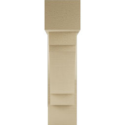 Ekena Millwork - BKTUR0554X18X22MRC05RCPR - Timberthane Faux Wood Merced Style Bracket w/ Offset Brace, Block Ends, 5 1/2"W x 18"D x 22"H, Primed Tan