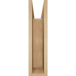 Ekena Millwork - BKTUR0554X18X22MRC05RCPR - Timberthane Faux Wood Merced Style Bracket w/ Offset Brace, Block Ends, 5 1/2"W x 18"D x 22"H, Primed Tan