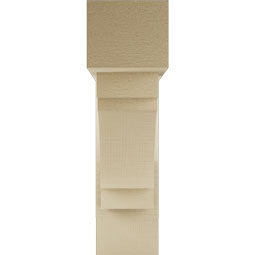 Ekena Millwork - BKTUR0554X20X20MRC05RCPR - Timberthane Faux Wood Merced Style Bracket w/ Offset Brace, Block Ends, 5 1/2"W x 20"D x 20"H, Primed Tan