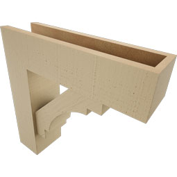 Ekena Millwork - BKTUR0554X20X20MRC05RCPR - Timberthane Faux Wood Merced Style Bracket w/ Offset Brace, Block Ends, 5 1/2"W x 20"D x 20"H, Primed Tan