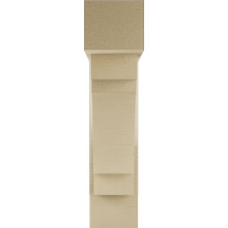 Ekena Millwork - BKTUR0554X20X24MRC05RCPR - Timberthane Faux Wood Merced Style Bracket w/ Offset Brace, Block Ends, 5 1/2"W x 20"D x 24"H, Primed Tan