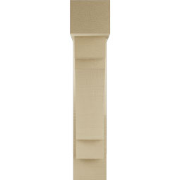 Ekena Millwork - BKTUR0554X20X28MRC05RCPR - Timberthane Faux Wood Merced Style Bracket w/ Offset Brace, Block Ends, 5 1/2"W x 20"D x 28"H, Primed Tan