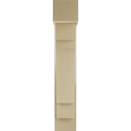 Ekena Millwork - BKTUR0554X20X32MRC05RCPR - Timberthane Faux Wood Merced Style Bracket w/ Offset Brace, Block Ends, 5 1/2"W x 20"D x 32"H, Primed Tan