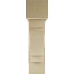 Ekena Millwork - BKTUR0554X22X22MRC05RCPR - Timberthane Faux Wood Merced Style Bracket w/ Offset Brace, Block Ends, 5 1/2"W x 22"D x 22"H, Primed Tan