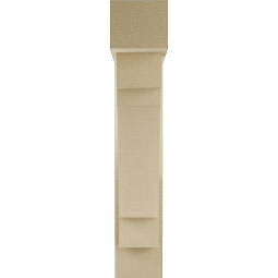 Ekena Millwork - BKTUR0554X22X30MRC05RCPR - Timberthane Faux Wood Merced Style Bracket w/ Offset Brace, Block Ends, 5 1/2"W x 22"D x 30"H, Primed Tan